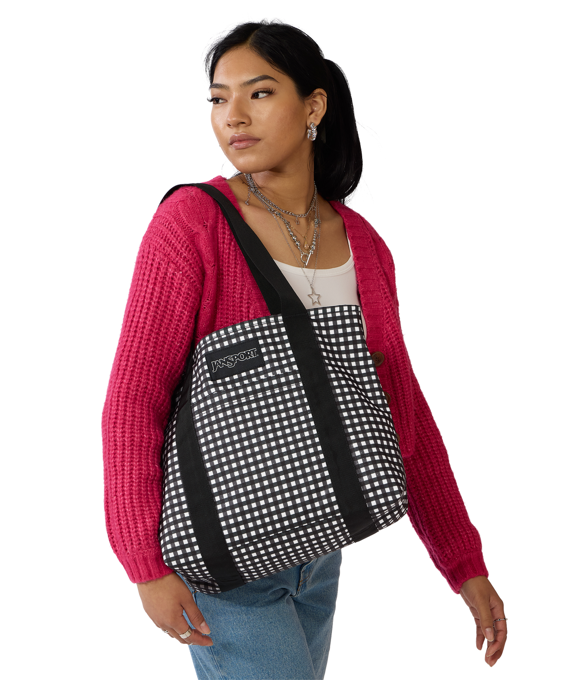 Simple Tote 20L FX Gingham Picnic Black - voir - 2