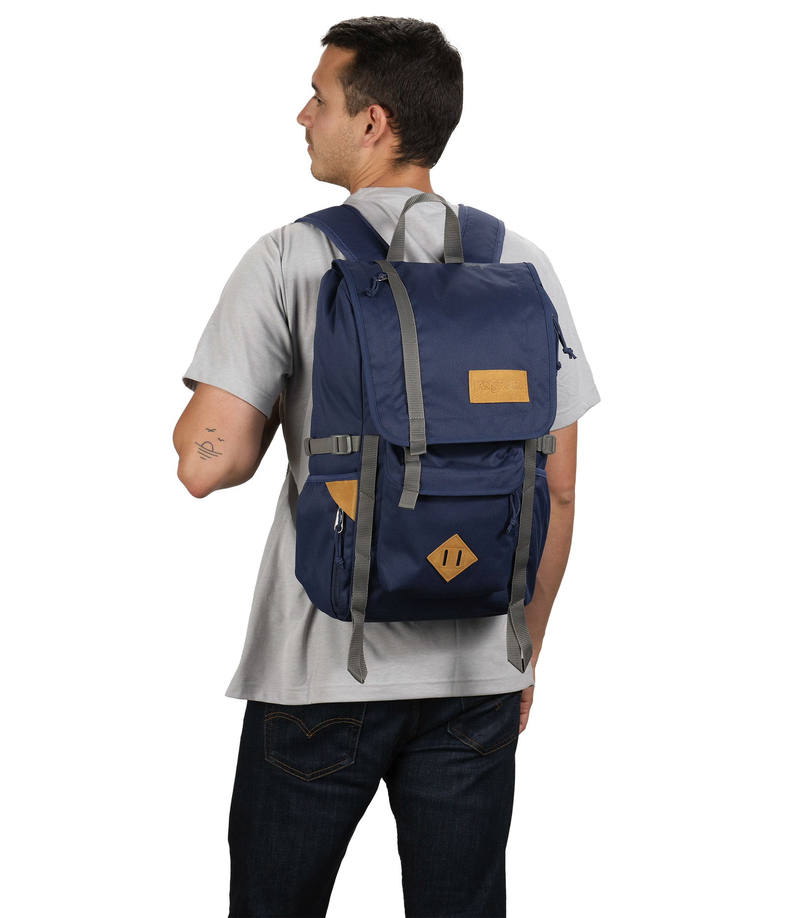 hatchet backpack jansport Friendly and Durable Made from 100% Recycled Polyester 600 Denier JANSPORT BLUE/WHITE HATCHET LOST SASQUATCH