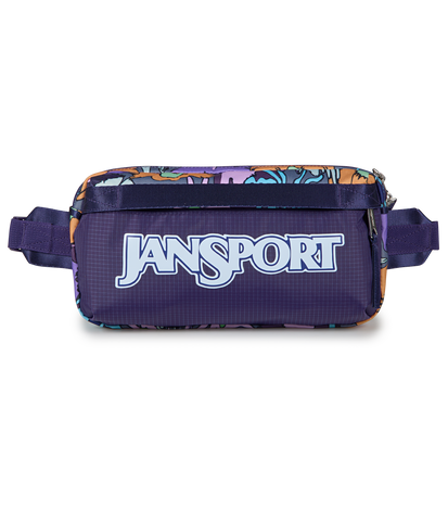 JanSport‎ USA large fanny pack 3 Zipper adj belt purple green 11x10 JanSport USA large fanny pack 3 Zipper adj belt purple green  main image 4