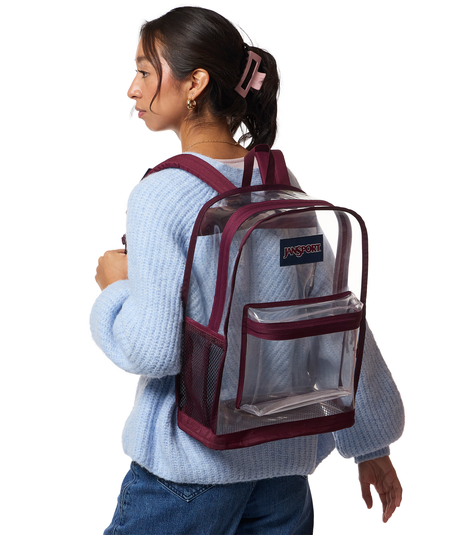 jansport backpack with mesh pocket Eco Backpack, Red Tape, 17 x 12.5 x 6 - Large Semi-Transparent Bag for Adults Laptop Sleeve, Padded Back Panel, Black the Eco Mesh Backpacks from JanSport Jansport Eco Mesh Backpack -
