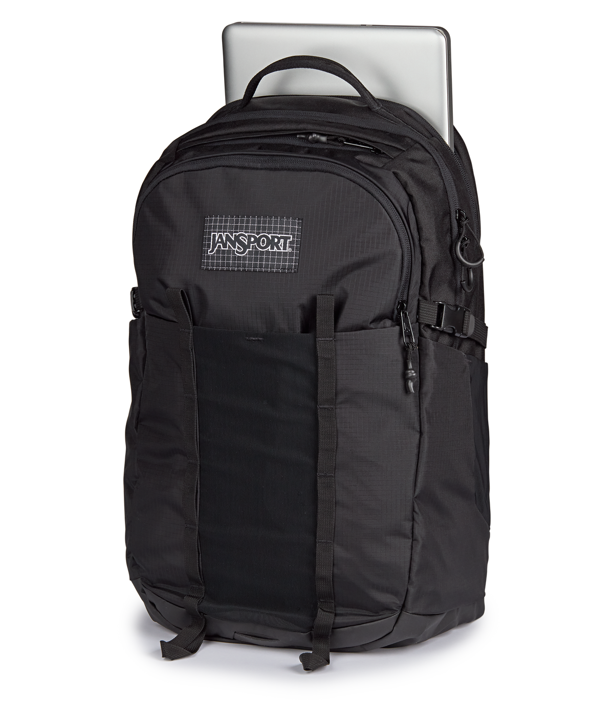 black jansport 34l backpack SuperBreak Plus plus a sleeve for a 15 laptop and synthetic leather base JanSport Big Campus Backpack 34L