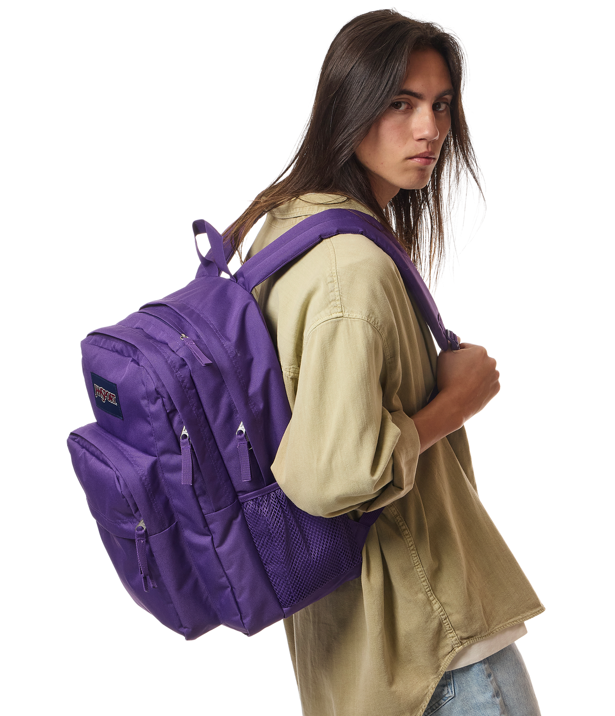 jansport backpack on model Big Student - Digital Fuchsia Go big with the JanSport Big Student backpack JanSport All Around Backpack 26L