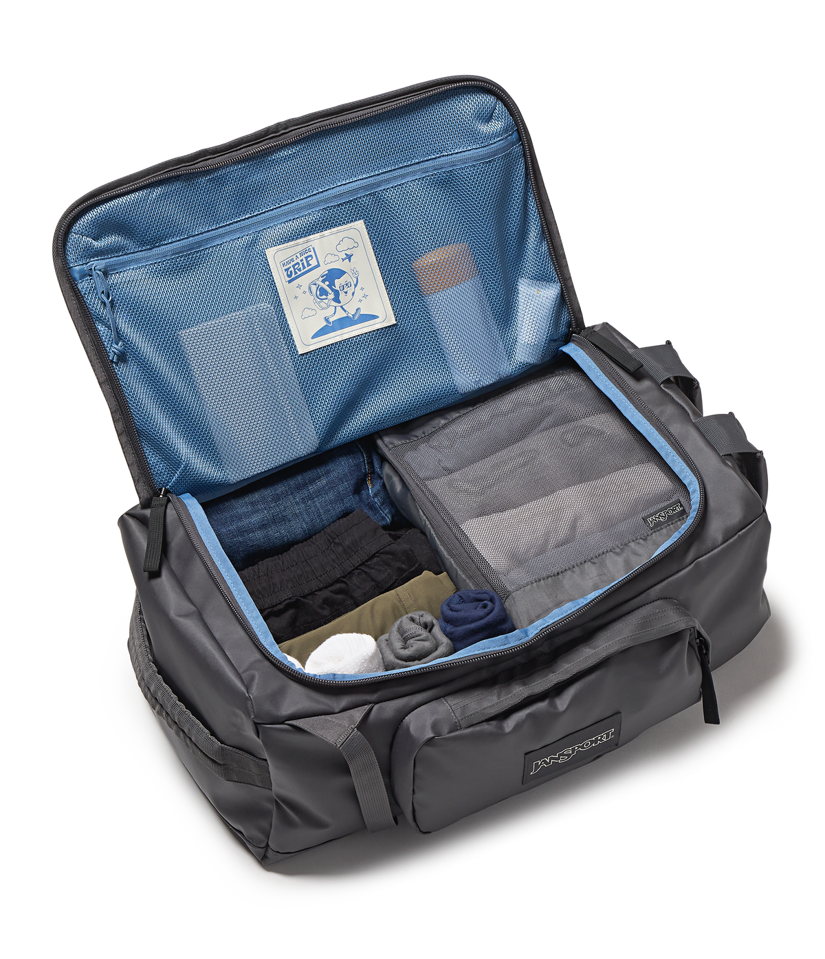 duffle bag jansport Weekender Mini Duffel (5L) - Travel or Gym Bag, Durable Weekender with Side Grab Handles - Black and sponge. JanSport Weekender Medium Duffle- Black