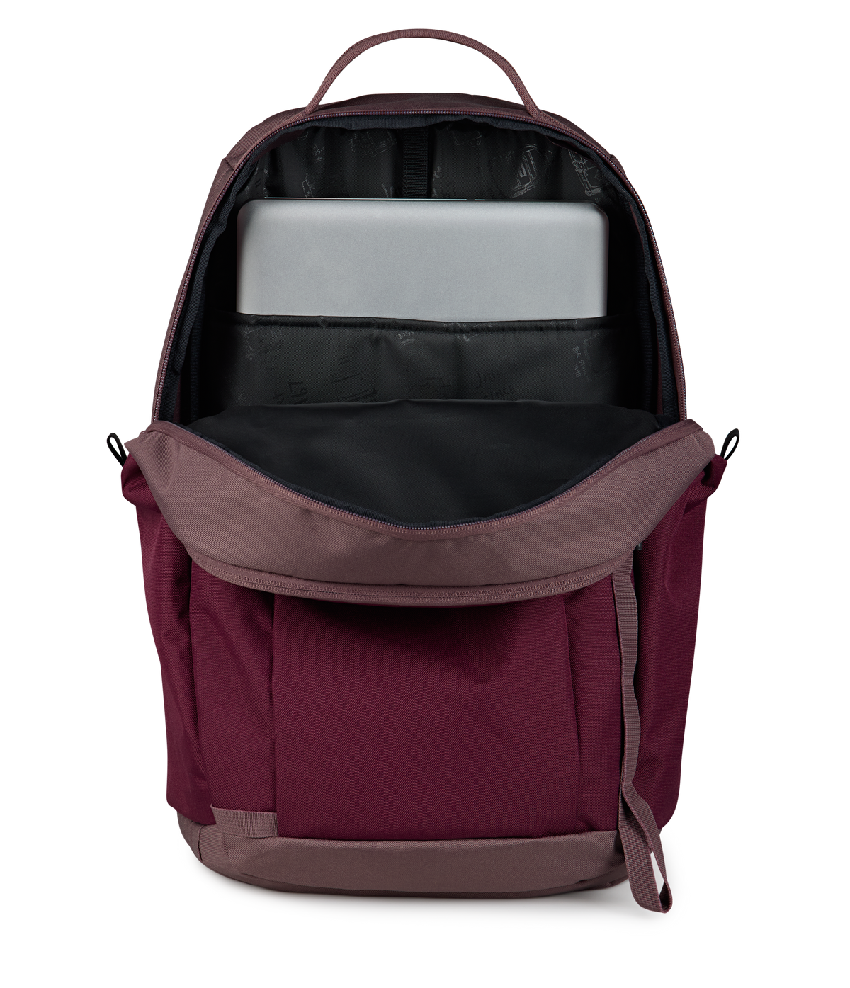 burgundy backpack jansport Right Pack - Durable Daypack with Padded 15" Laptop Sleeve, Spacious Main Compartment & Integrated Water Bottle Pocket the Recharge Pack keeps everything in its place Half Pint Mini Backpack