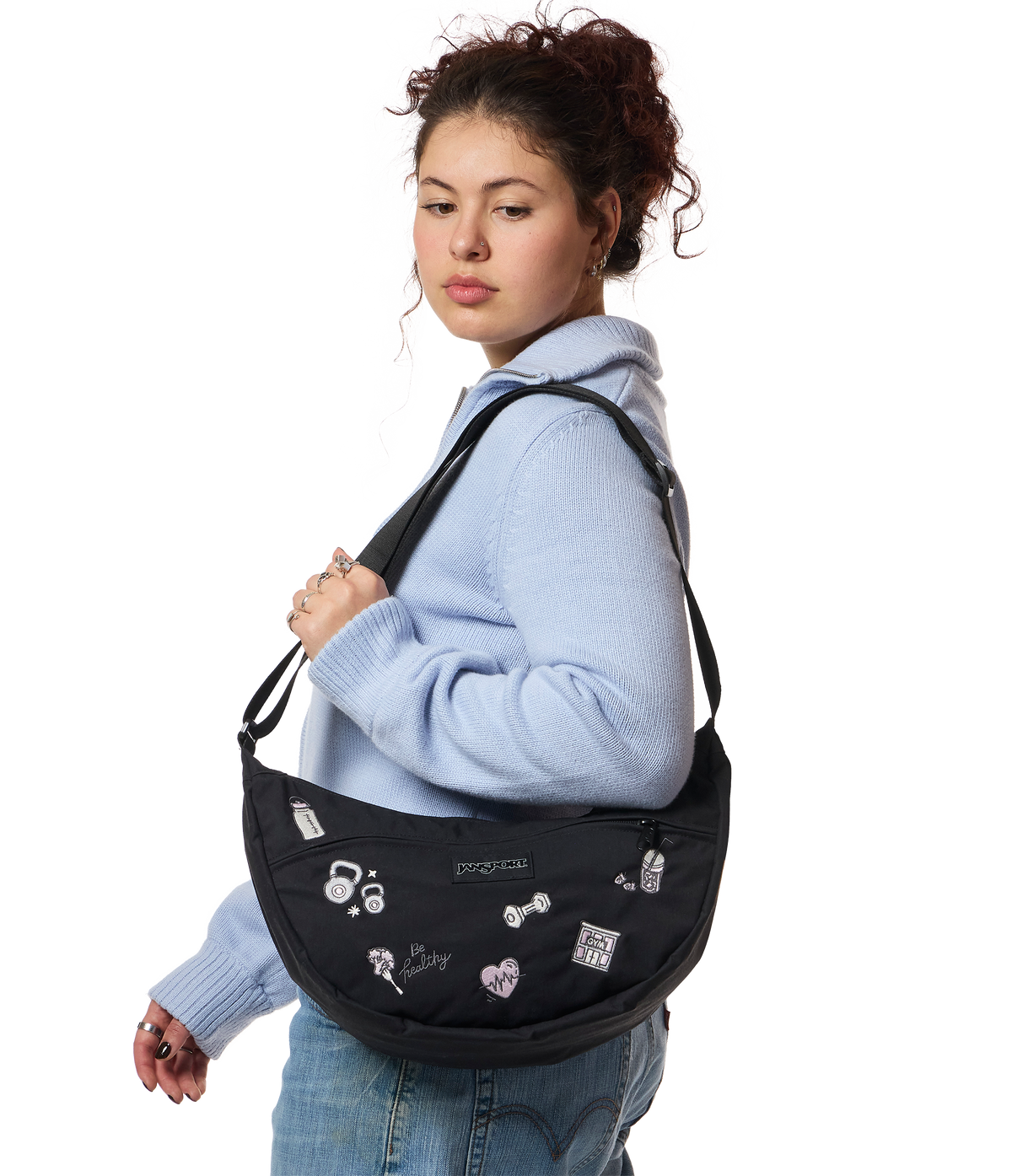 Unphased Crossbody Large FX - Just A Rose Embroidery Cherry Lacquer