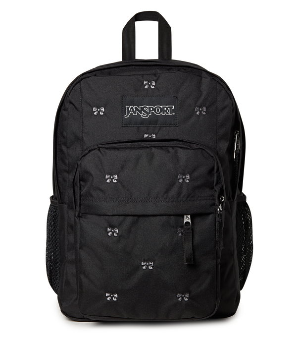 big campus backpack jansport black Student One side mesh bottle pocket stretches to fit large bottles Texas Christian University Horned Frogs