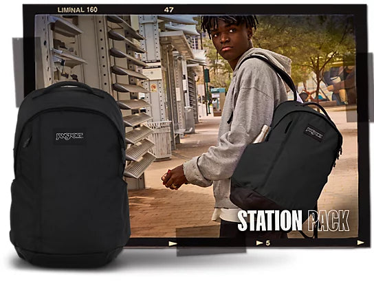 interface backpack jansport Station Pack Large with Padded Laptop Sleeve, Dual Water Bottle Pockets, and Loft Pocket, Elemental Blue : Electronics A lockable main compartment JanSport Station Backpack | HACC