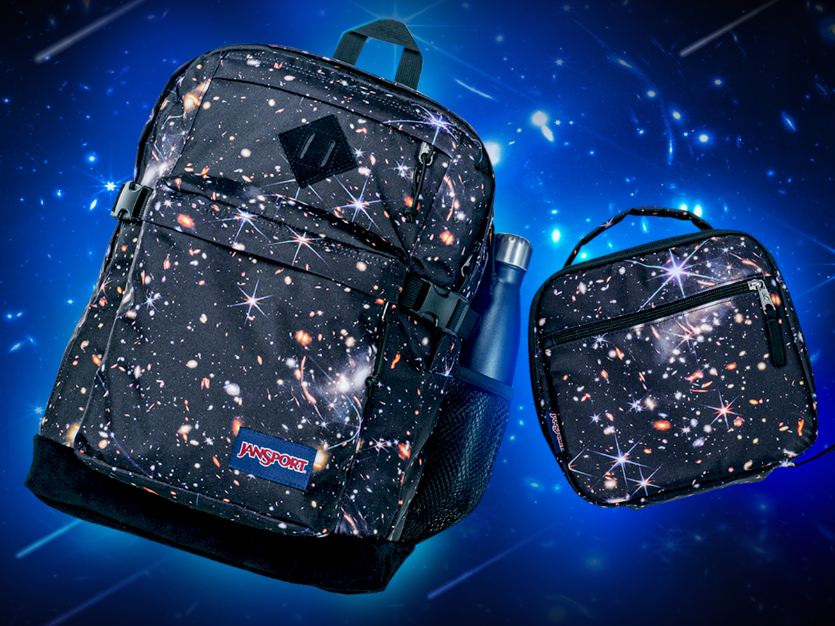 constellation jansport backpack Galaxy Space Backpack, Universe Stars Blue Men Women Kid Starcove Fashion Convenient Storage Equipped with a side water bottle pocket and a front utility pocket with organizer for easy access to smaller items Jansport Celestial Black with Blue