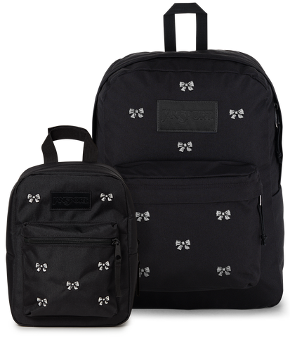 black backpacks for girls jansport JanSport Superbreak Plus Embroidered Bows Black Set