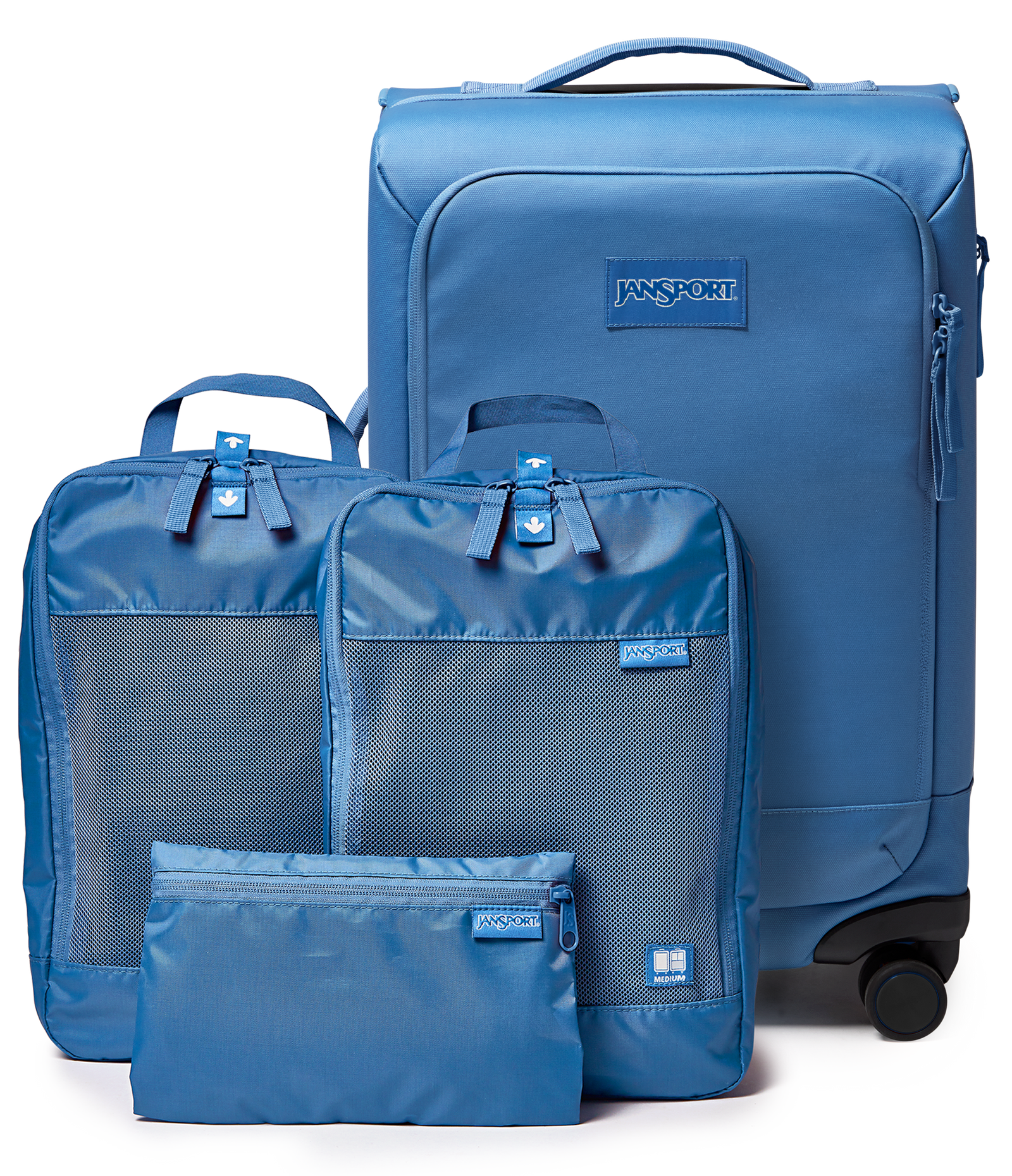 22" Carry On Luggage Packing Cubes Elemental Blue Set  - ver - 1