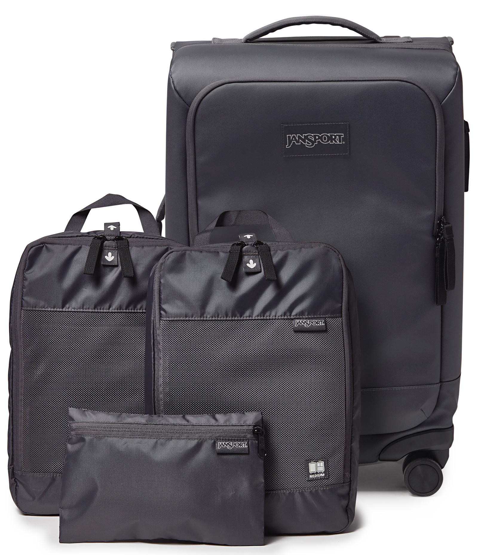22" Carry On Luggage Packing Cubes Smokey Grit Set  - ver - 1