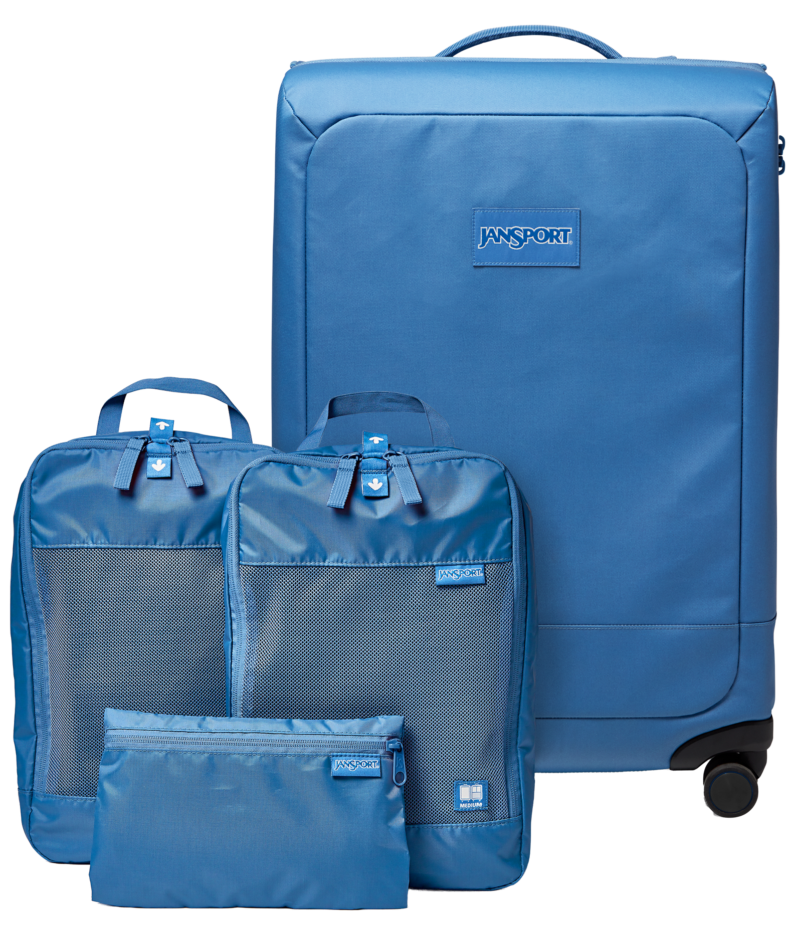 26" Checked Luggage Packing Cubes Elemental Blue Set  - ver - 1